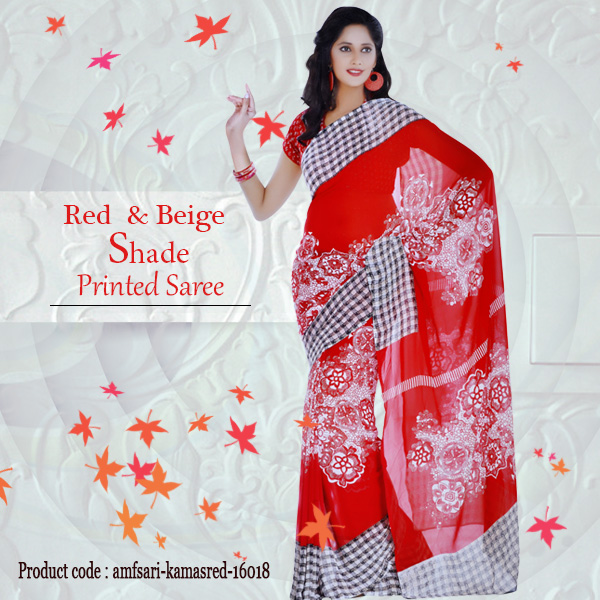 Red-N-Beige-Shade-Printed-Saree